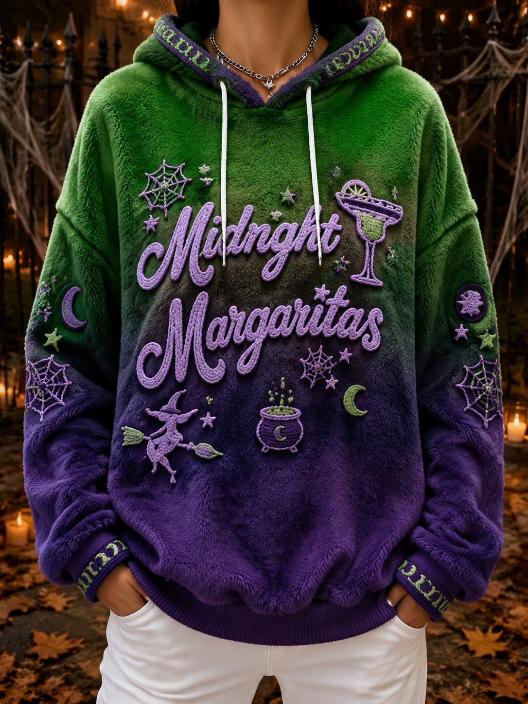 Women's Midnight Margaritas Practical Magic Inspired Flannel Hoodie