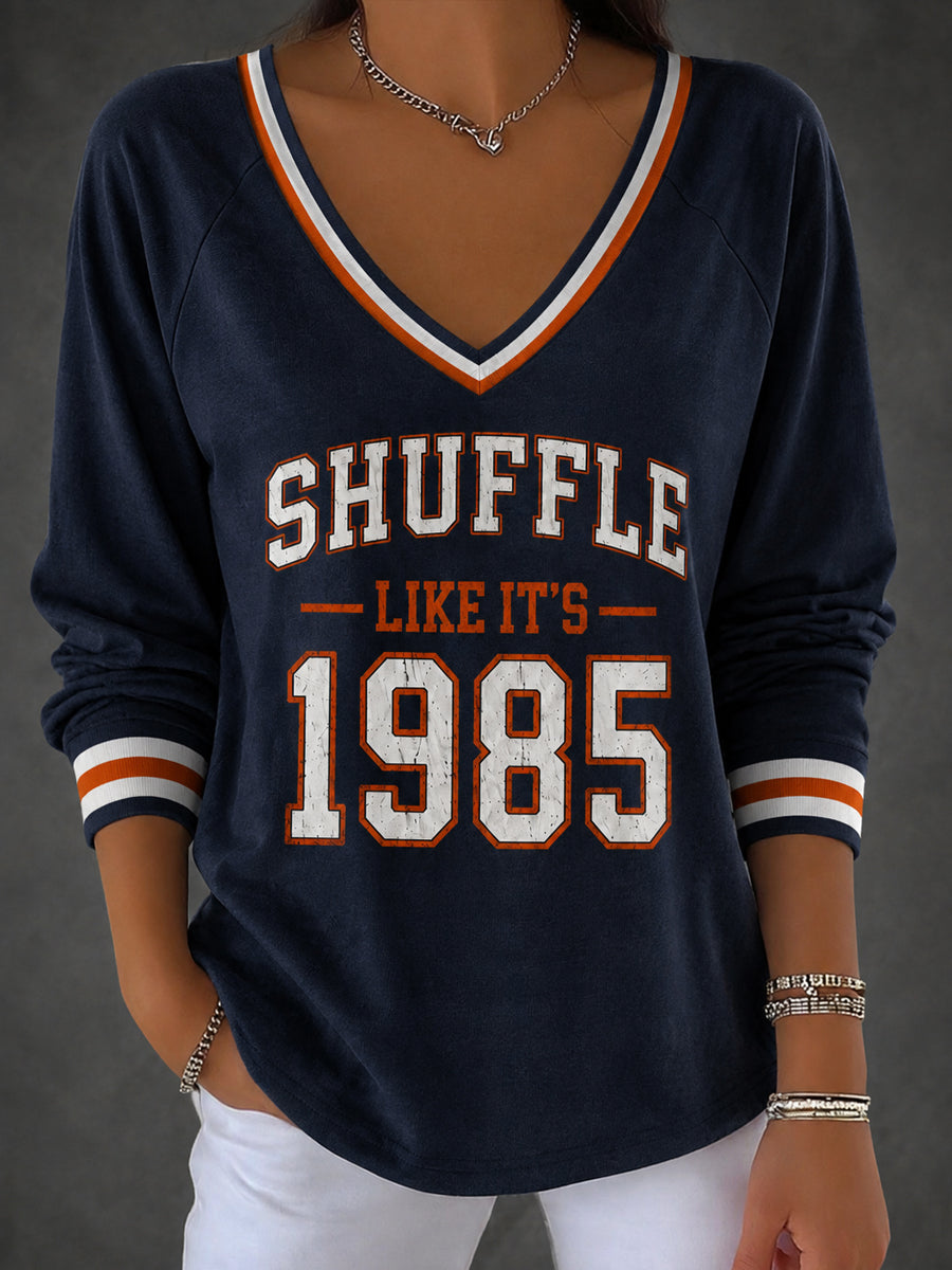 WWomen's Football Gameday Gift For Football Fans Casual Long Sleeve Shirt