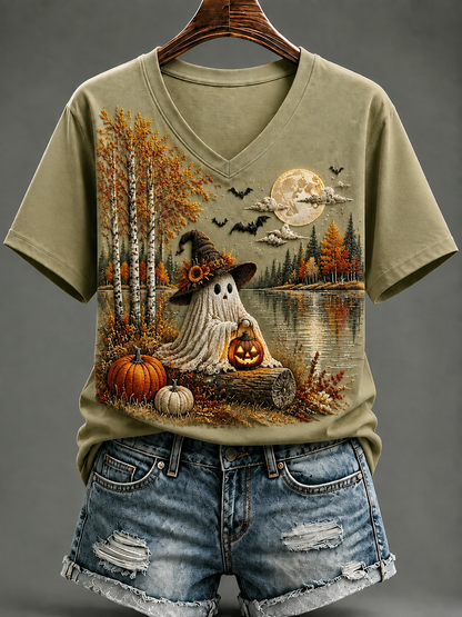 Women's Halloween In The Fall Short-sleeved T-shirt