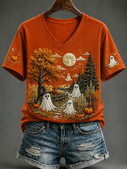Women's Halloween In The Fall Short-sleeved T-shirt