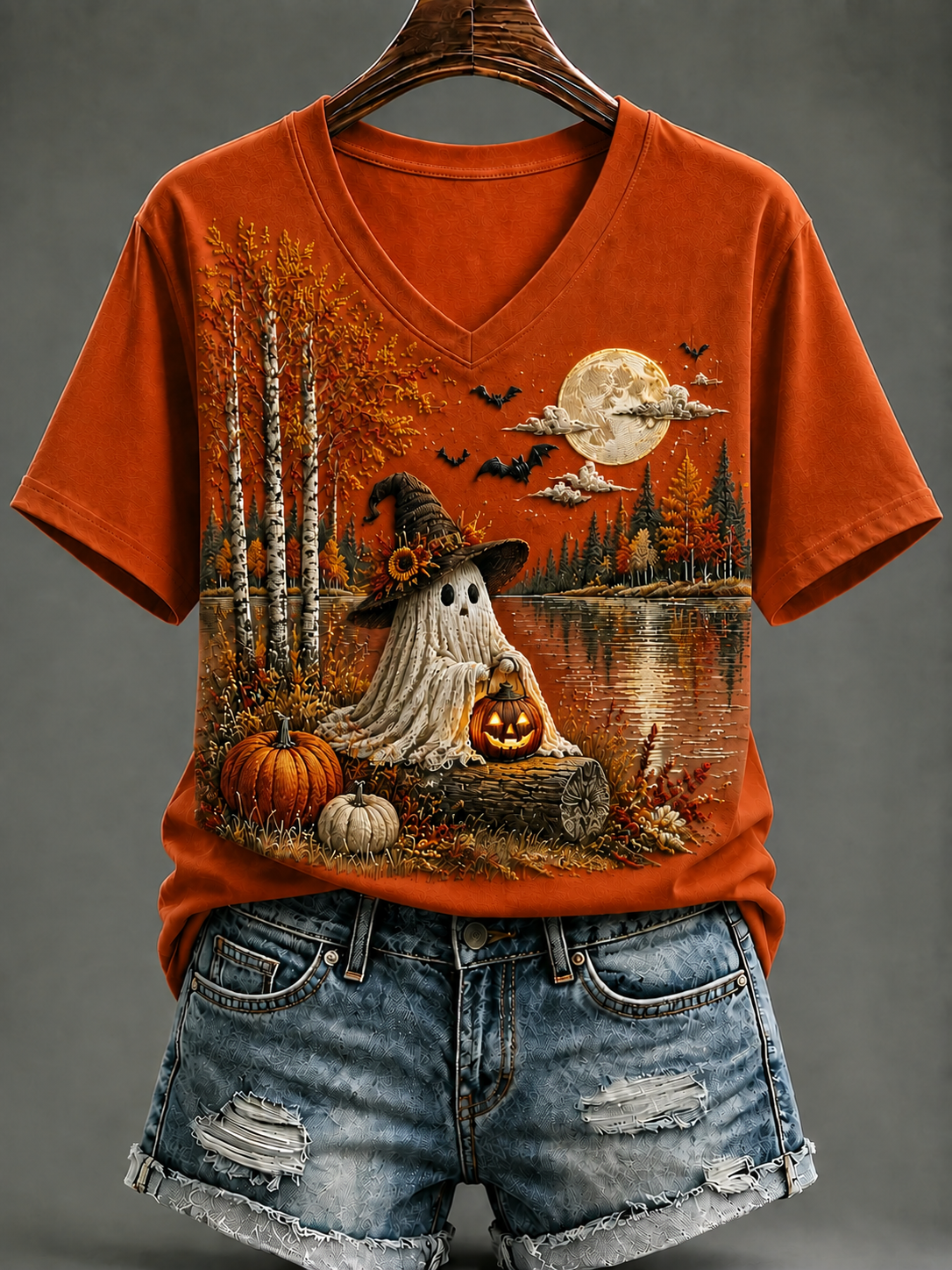 Women's Halloween In The Fall Short-sleeved T-shirt
