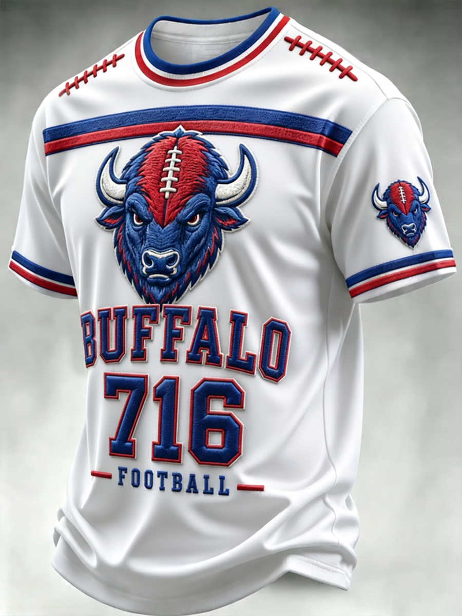 Men's Football Lover Bulls BUF Art Printed short sleeves t-shirt