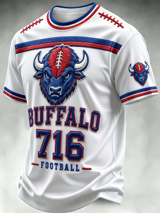 Men's Football Lover BUF Art Printed short sleeves t-shirt