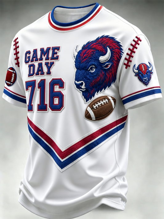 Men's Football Lover BUF Art Printed short sleeves t-shirt