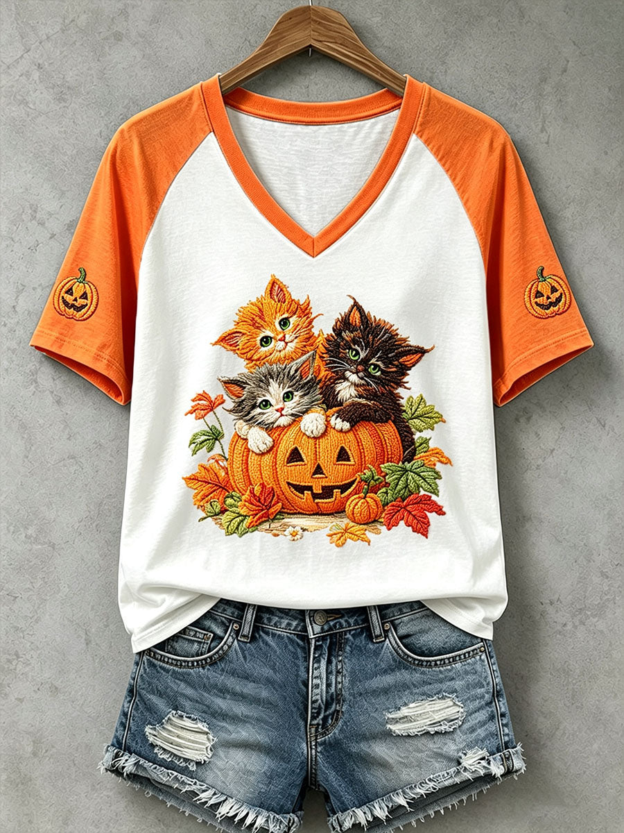 Women's Halloween Cat T-Shirt