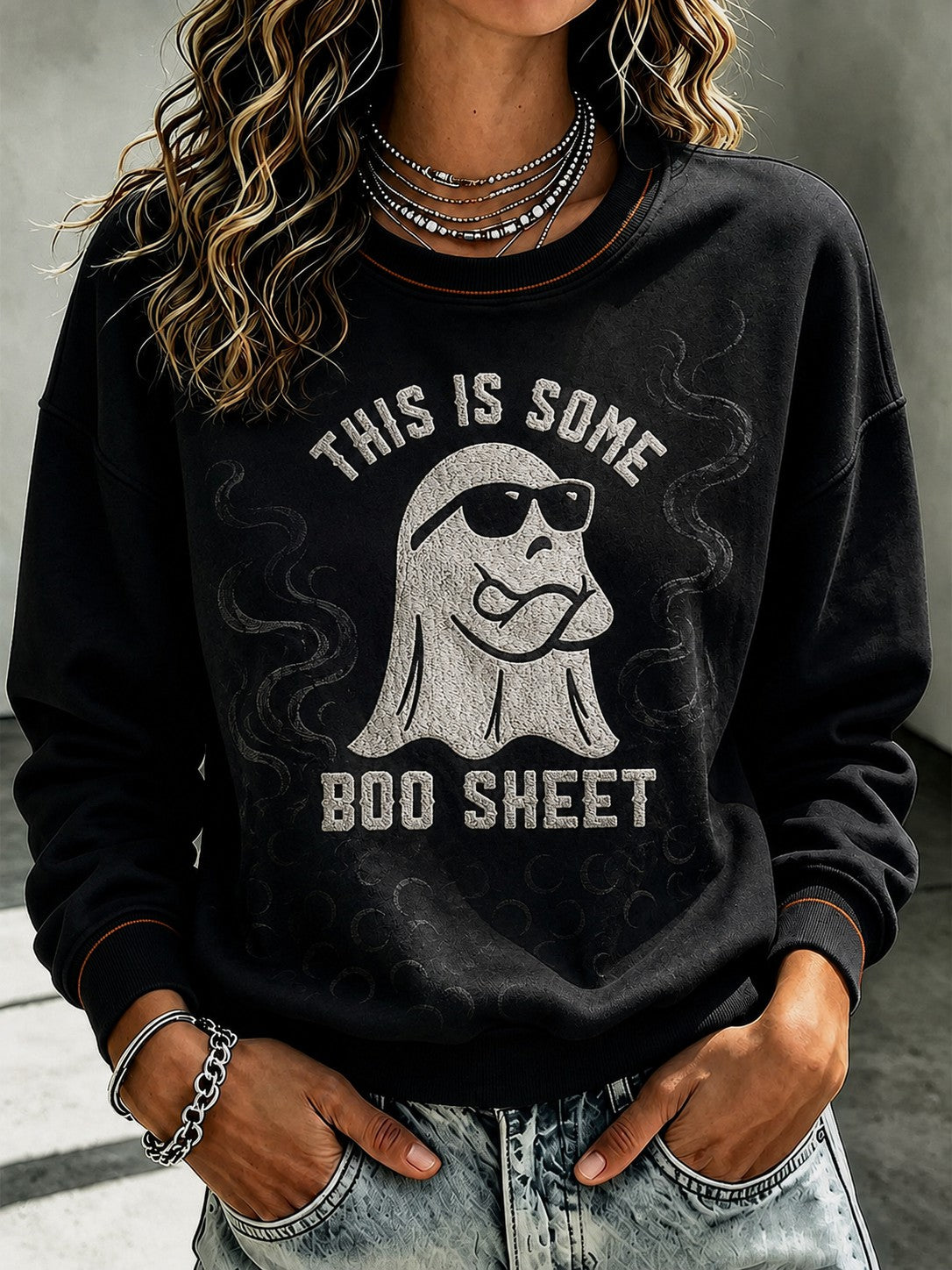 Women's This Is Some Boo Sheet Printed Sweatshirt