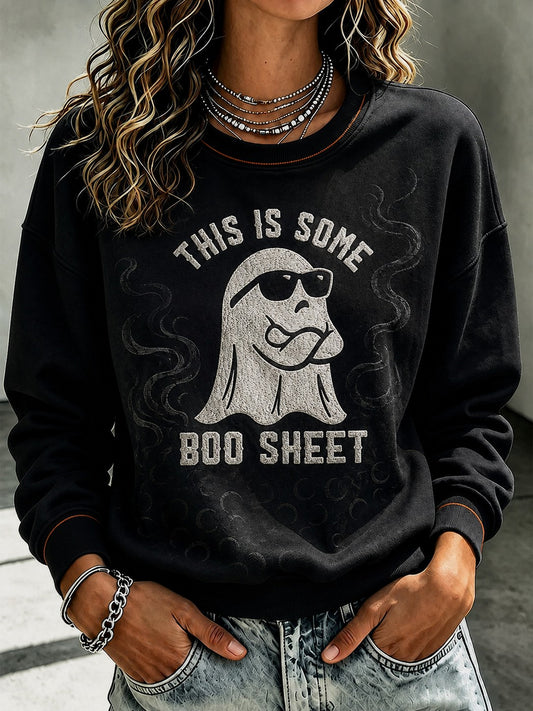 Women's This Is Some Boo Sheet Printed Sweatshirt