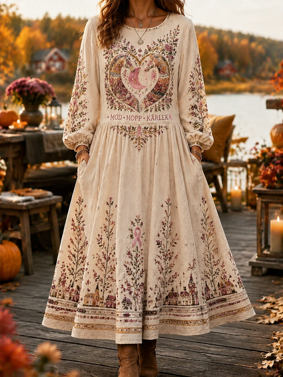 Women's Swedish Halloween Breast Cancer Floral Dress