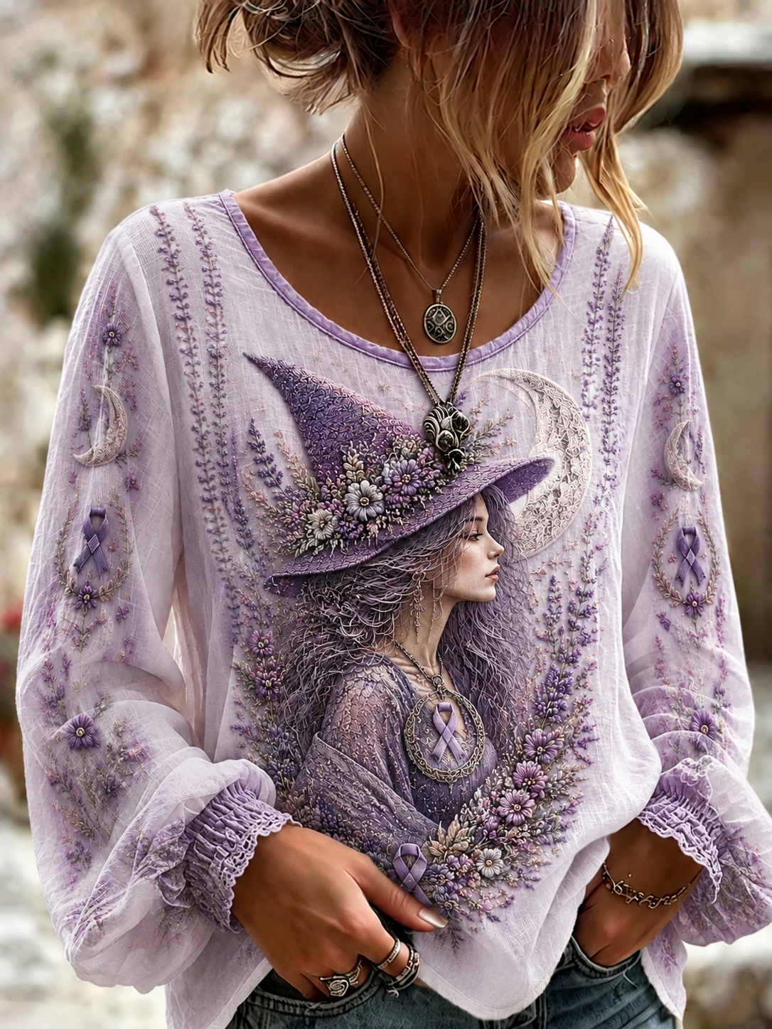 Women's Alzheimer's Awareness Cotton-Linen Shirt