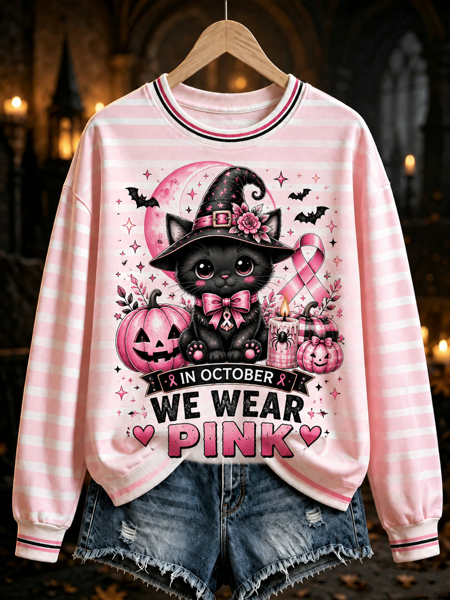 Women's in october we wear pink Regular Sweatshirt