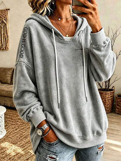 Women's GOD IS GOOD Printed Casual Hoodie