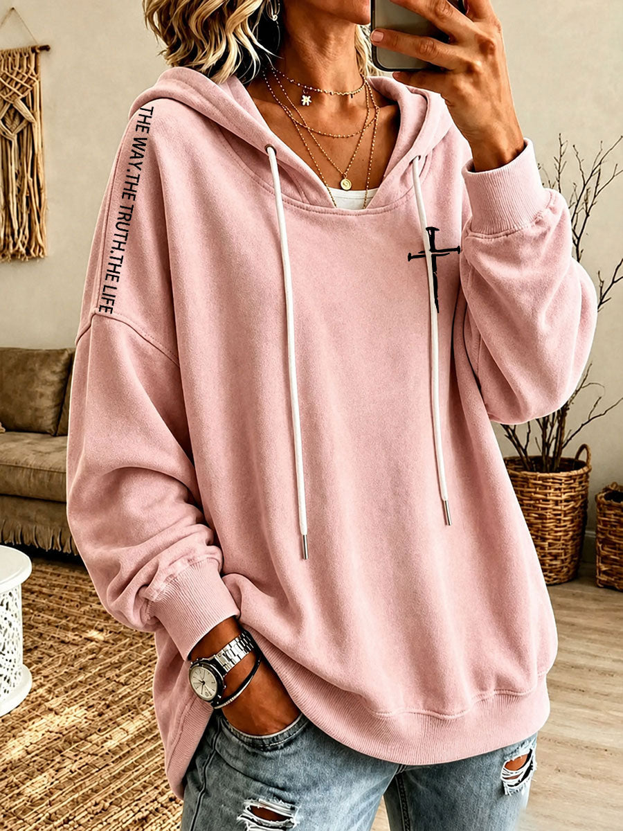 Women's The Way The Truth The Life Printed Casual Hoodie