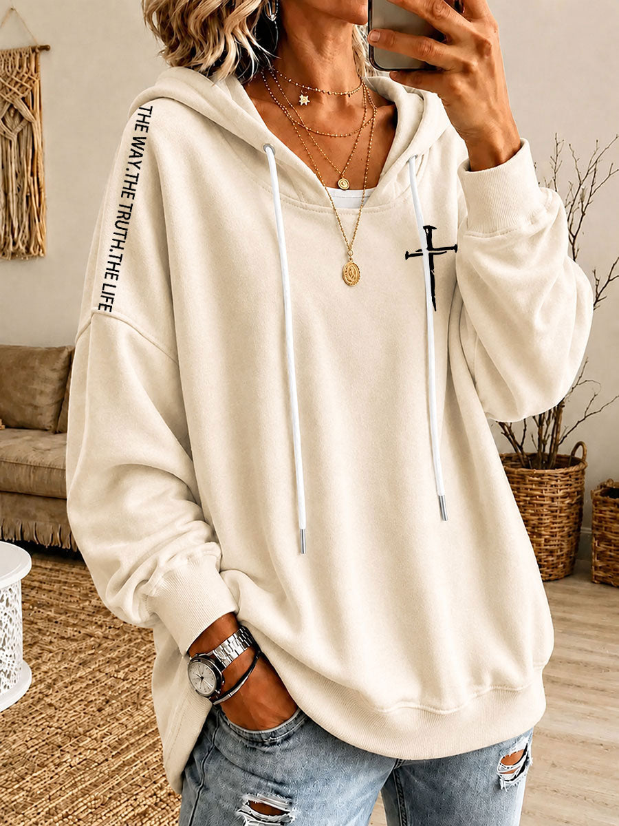 Women's The Way The Truth The Life Printed Casual Hoodie