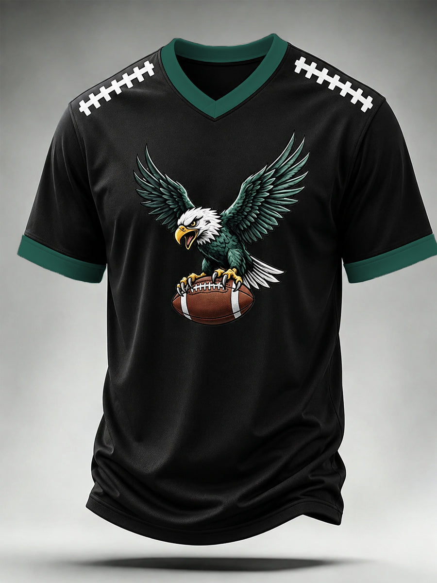Men's Football Gameday Gift For Football Fans Casual V-Neck Tee