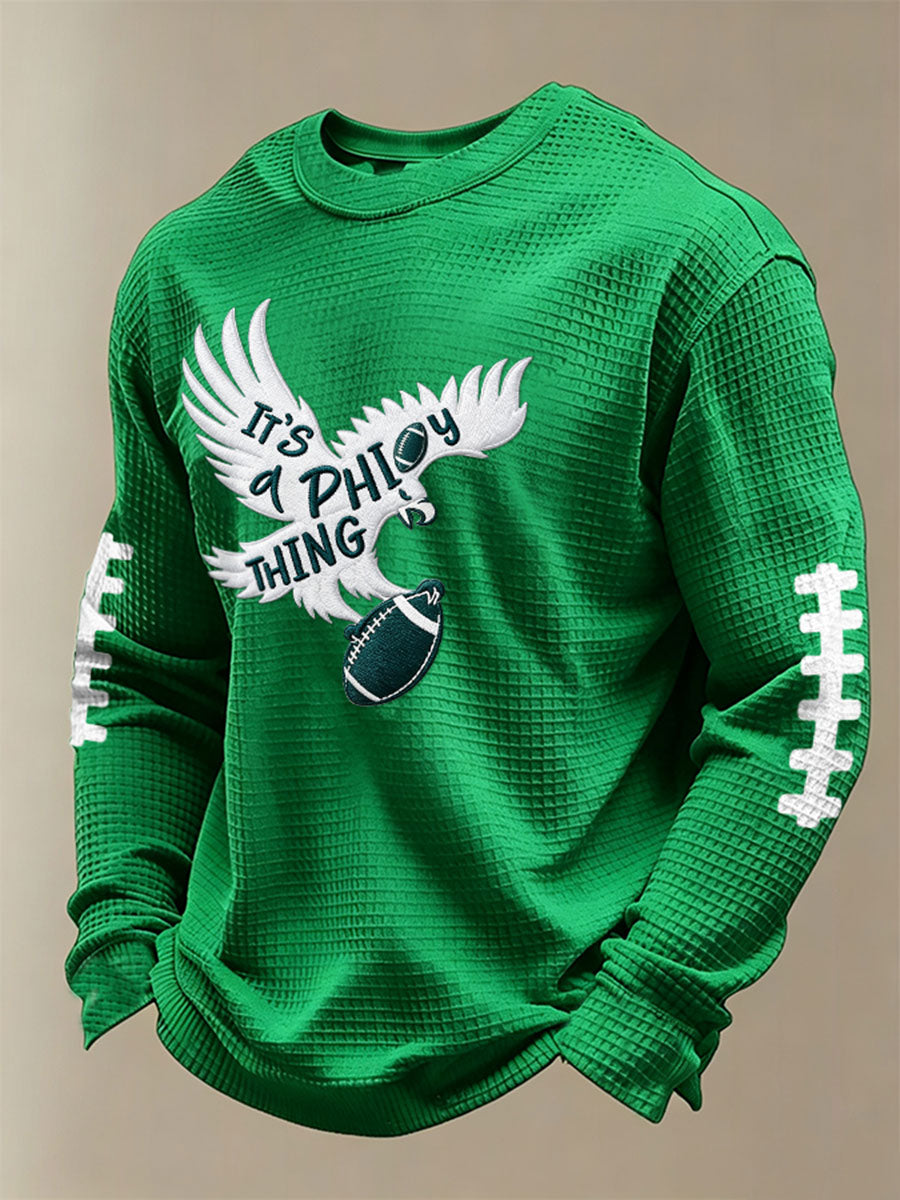 Men's Football Waffle Long Sleeve T-Shirt