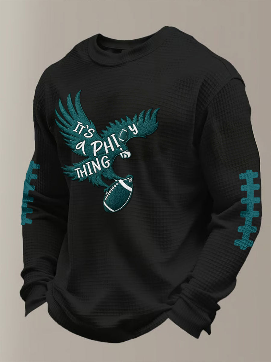 Men's Football Waffle Long Sleeve T-Shirt
