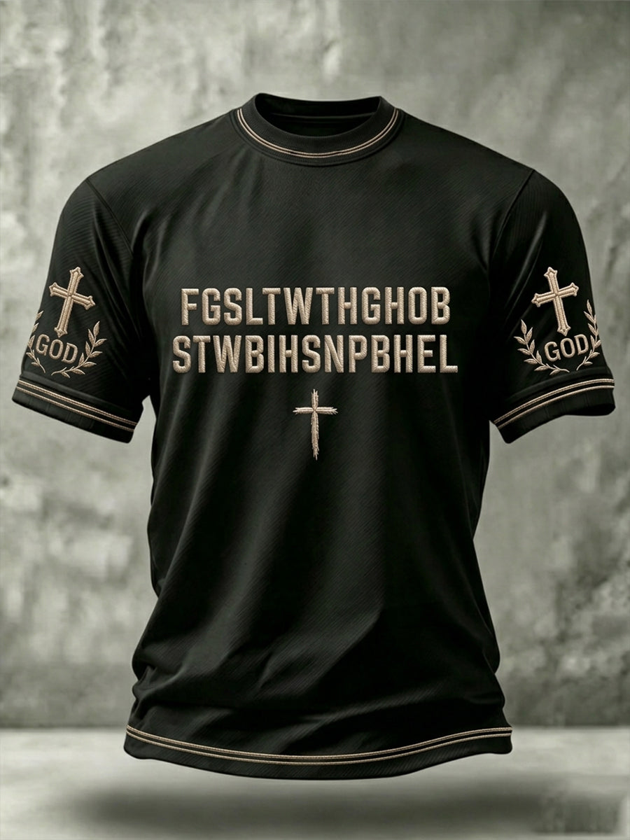 Men's Christian Bible Verse  For God So Loved The World Short Sleeve  T-shirt