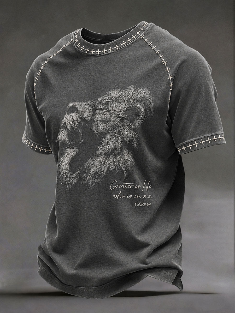 Men's Jesus Lion Christian Casual T-shirt