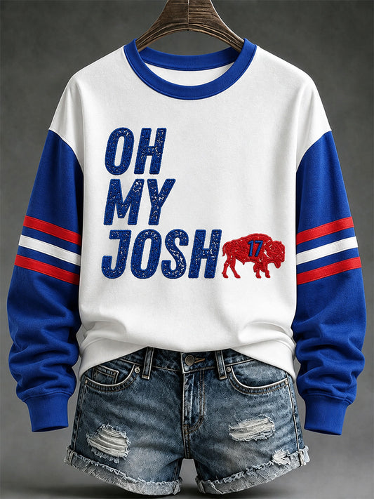 Women's Football Lover Buffalo Print Casual Sweatshirt