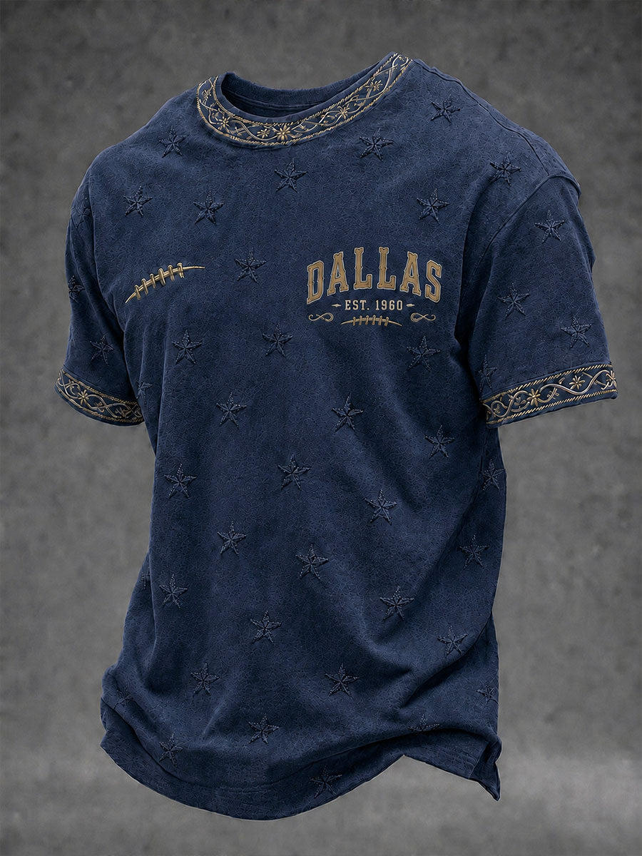 Men's Game Day Football Print Casual T-Shirt