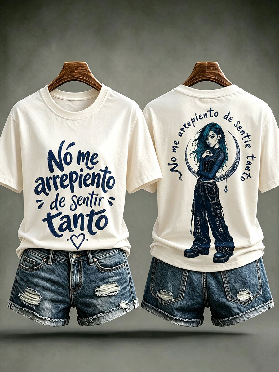 Women's No Me Arrepiento De Sentir Tanto Short-sleeved T-shirt