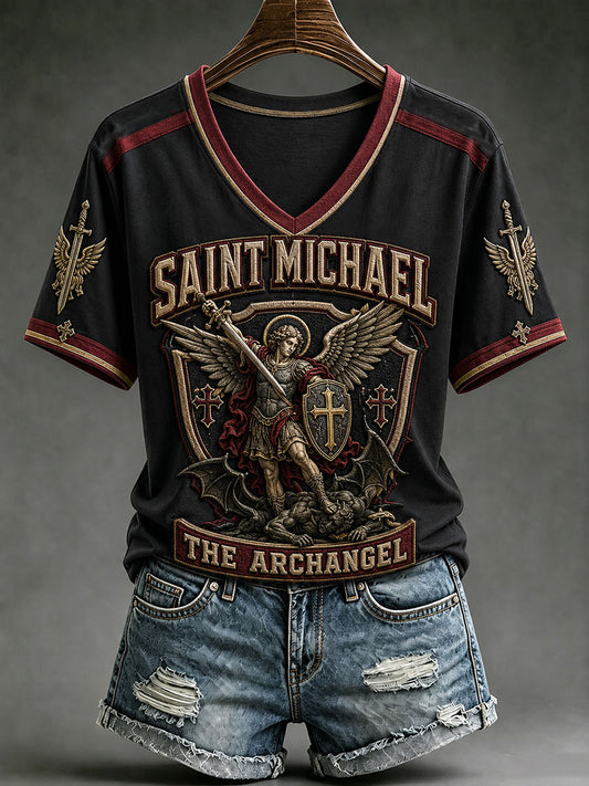 Women's Saint Michael The Archangel Short-sleeved T-shirt