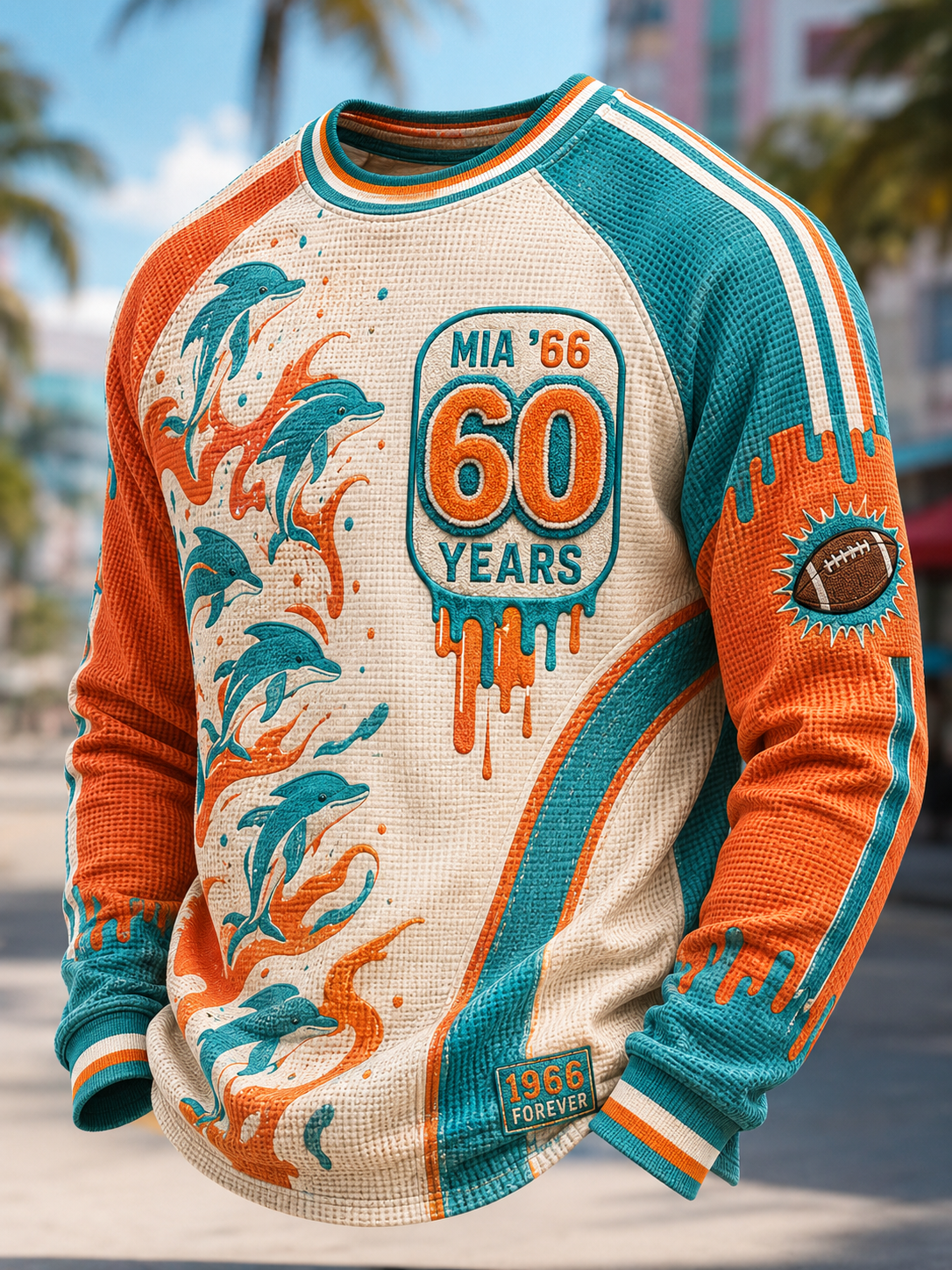 Men's Miami Dolphins Waffle Long Sleeve T-Shirt