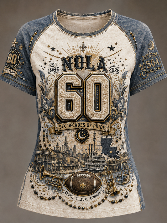 Women's New Orleans Saints Round Neck Short Sleeve T-Shirt