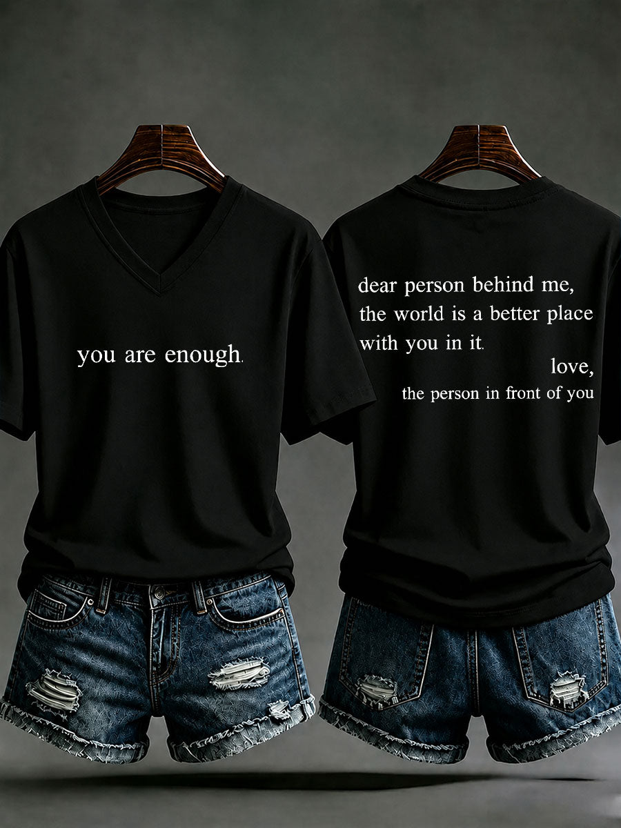 Women's 'You Are Enough' Printed Casual T-Shirt