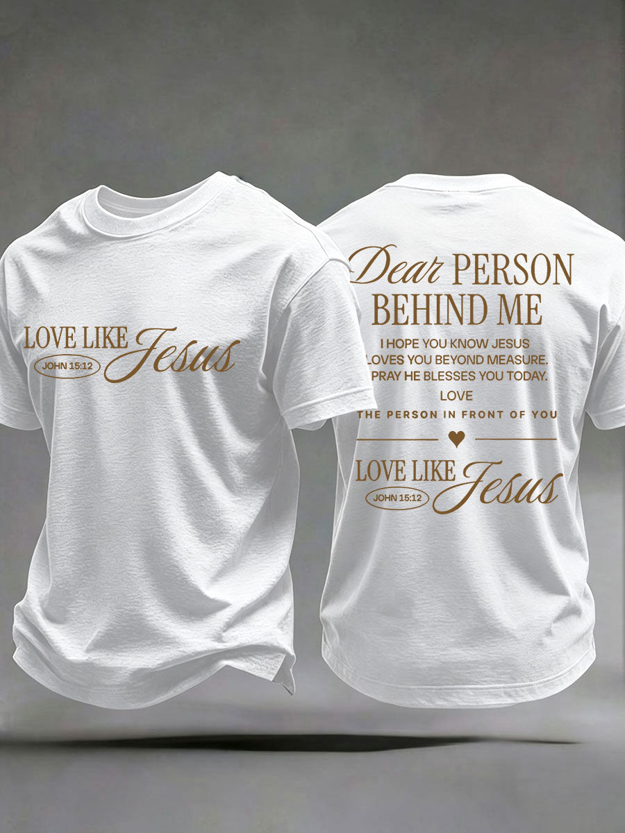 Men's 'Love like Jesus' Printed Casual T-Shirt