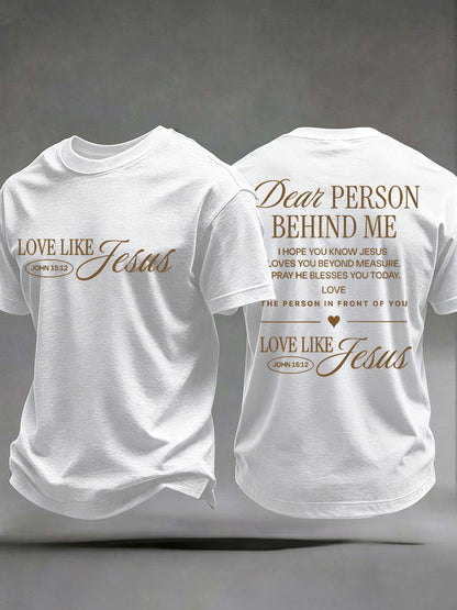 Men's 'Love like Jesus' Printed Casual T-Shirt