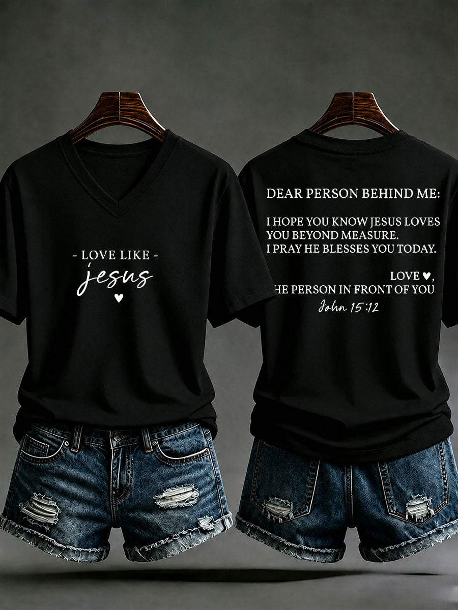 Women's 'Love like Jesus' Printed Casual T-Shirt