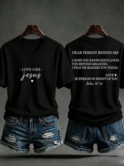 Women's 'Love like Jesus' Printed Casual T-Shirt