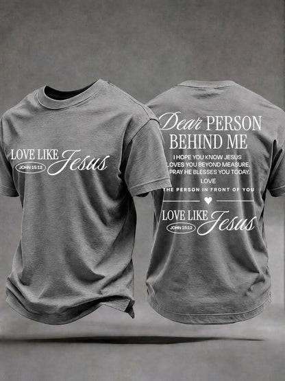 Men's 'Love like Jesus' Printed Casual T-Shirt