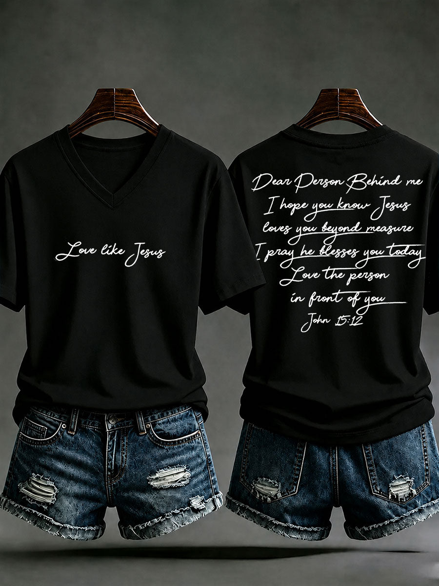 Women's 'Love like Jesus' Printed Casual T-Shirt