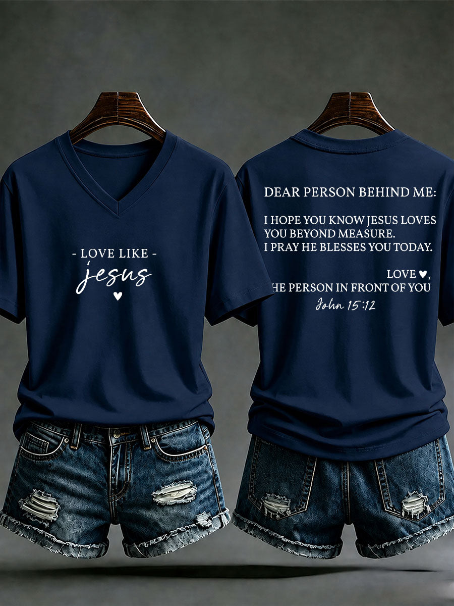 Women's 'Love like Jesus' Printed Casual T-Shirt
