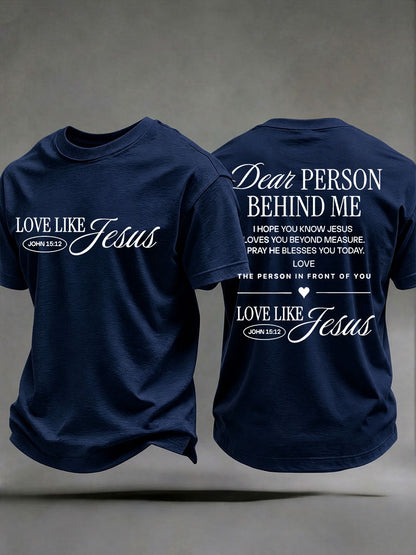 Men's 'Love like Jesus' Printed Casual T-Shirt