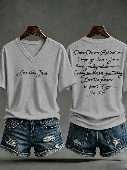 Women's 'Love like Jesus' Printed Casual T-Shirt