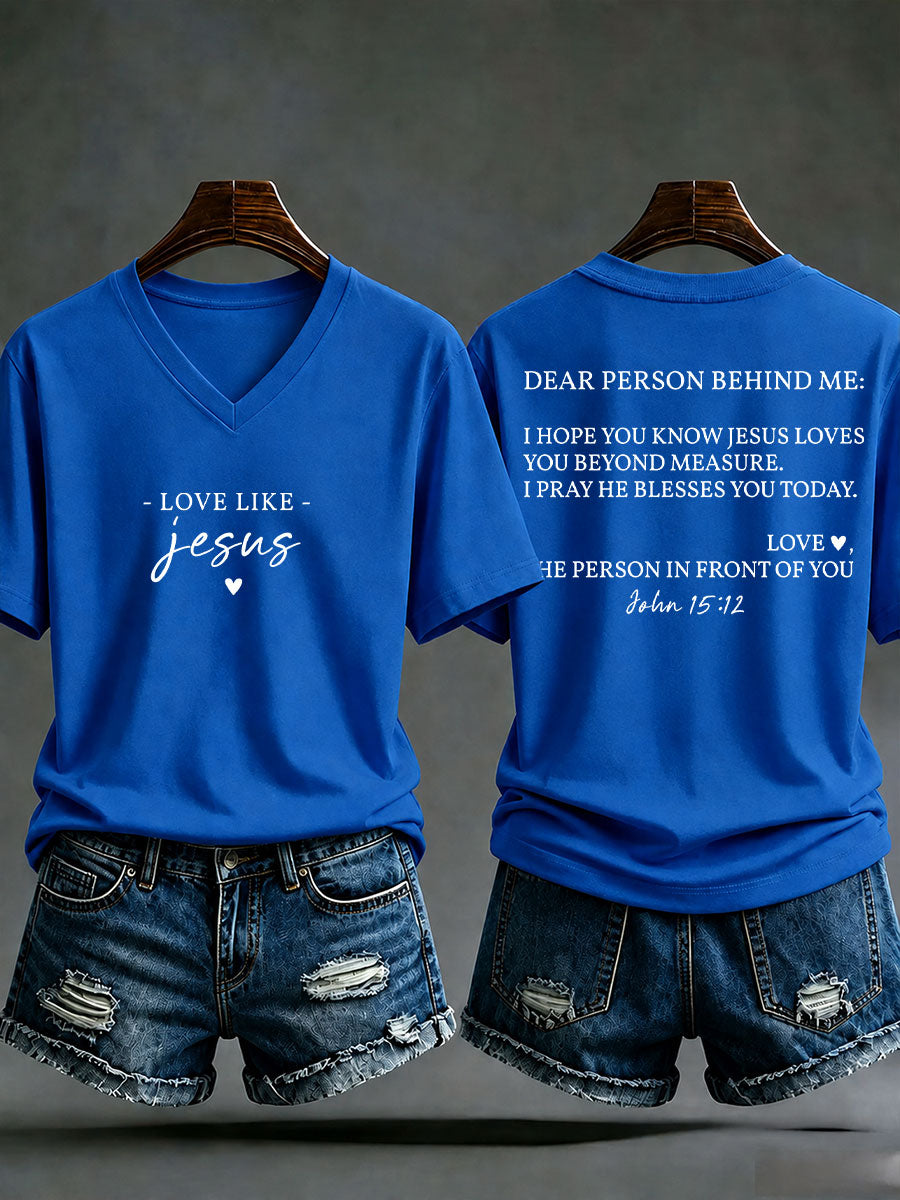 Women's 'Love like Jesus' Printed Casual T-Shirt