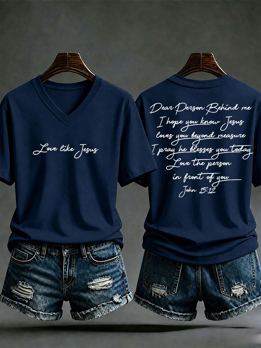 Women's 'Love like Jesus' Printed Casual T-Shirt