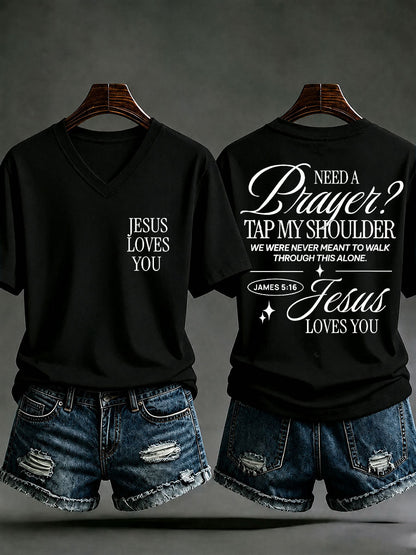 Women's 'Love like Jesus' Printed Casual T-Shirt