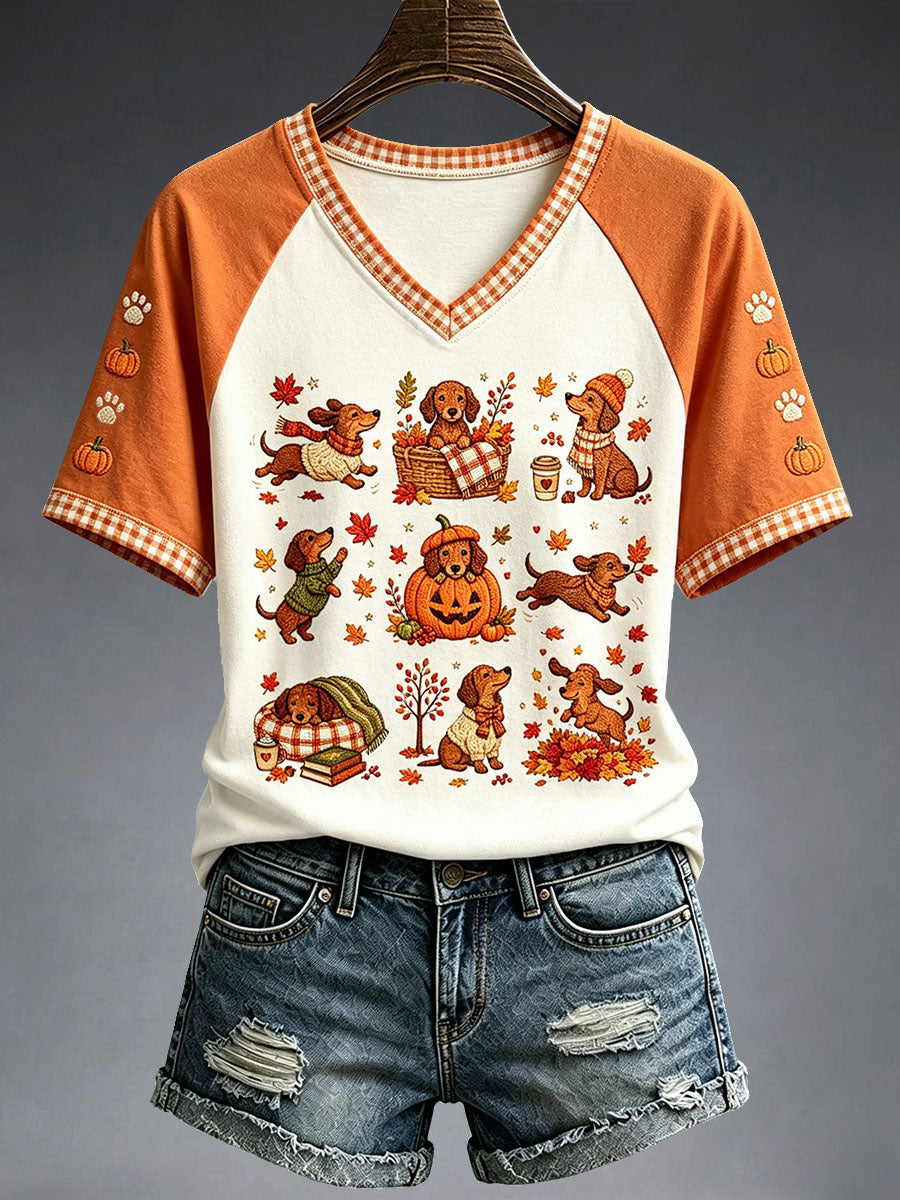 Women's Fall Dachshund T-Shirt