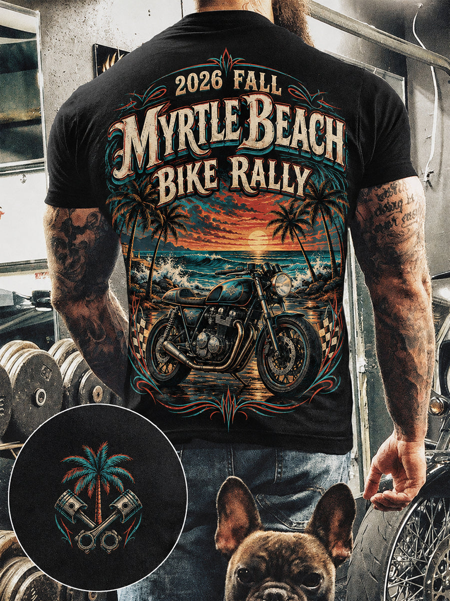 Men's Myrtle Beach Bike Rally Print Short Sleeves T-shirt