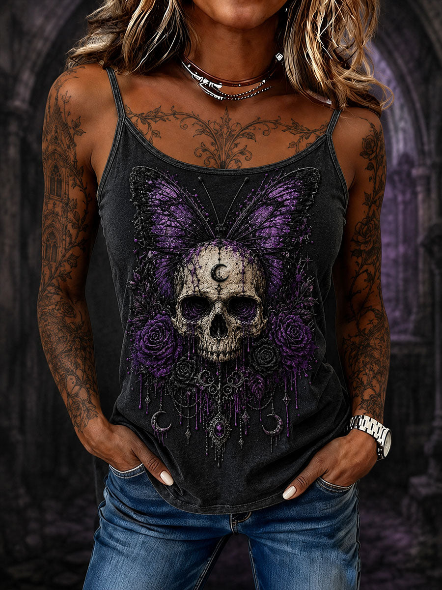 Women's Halloween Gothic Skull Butterfly Vests
