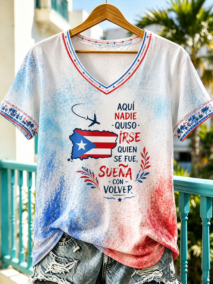 Women's Puerto Rico Printed short-sleeved T-shirt
