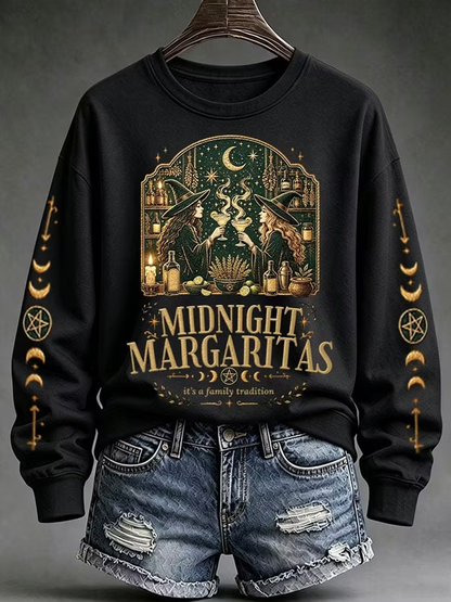 Women's Halloween witch print Regular Sweatshirt
