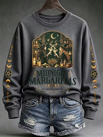 Women's Halloween witch print Regular Sweatshirt