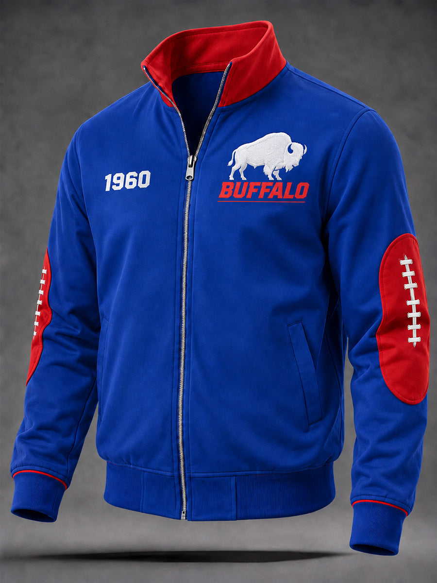 Men's Football Lover Buffalo Print Casual Jacket