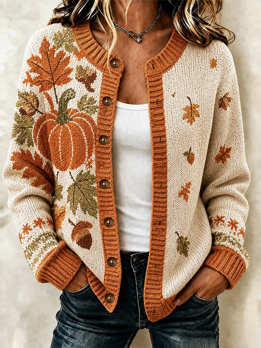 Women's Cozy Season Printed Casual Cardigan