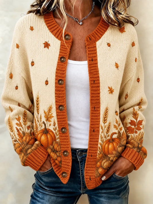 Women's Cozy Season Printed Casual Cardigan